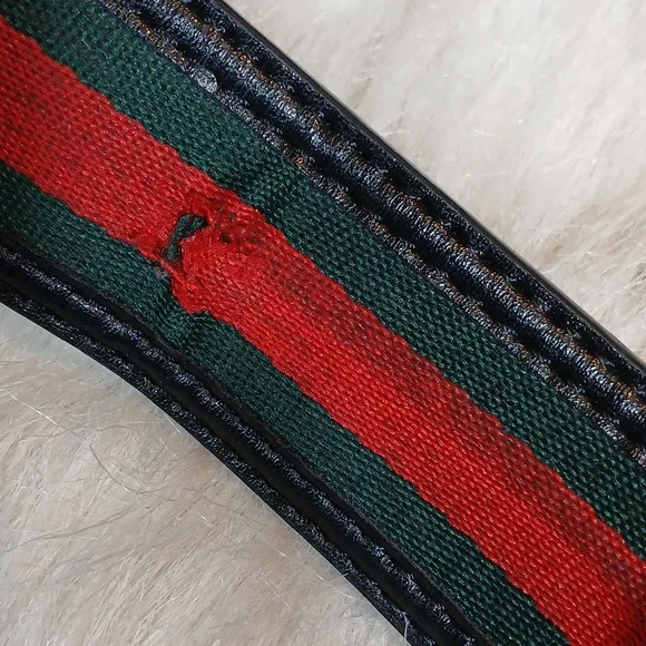 Gucci Elegant Black/ Red/Green  Belt  121282 0959 80 32 - Picture 6 of 8